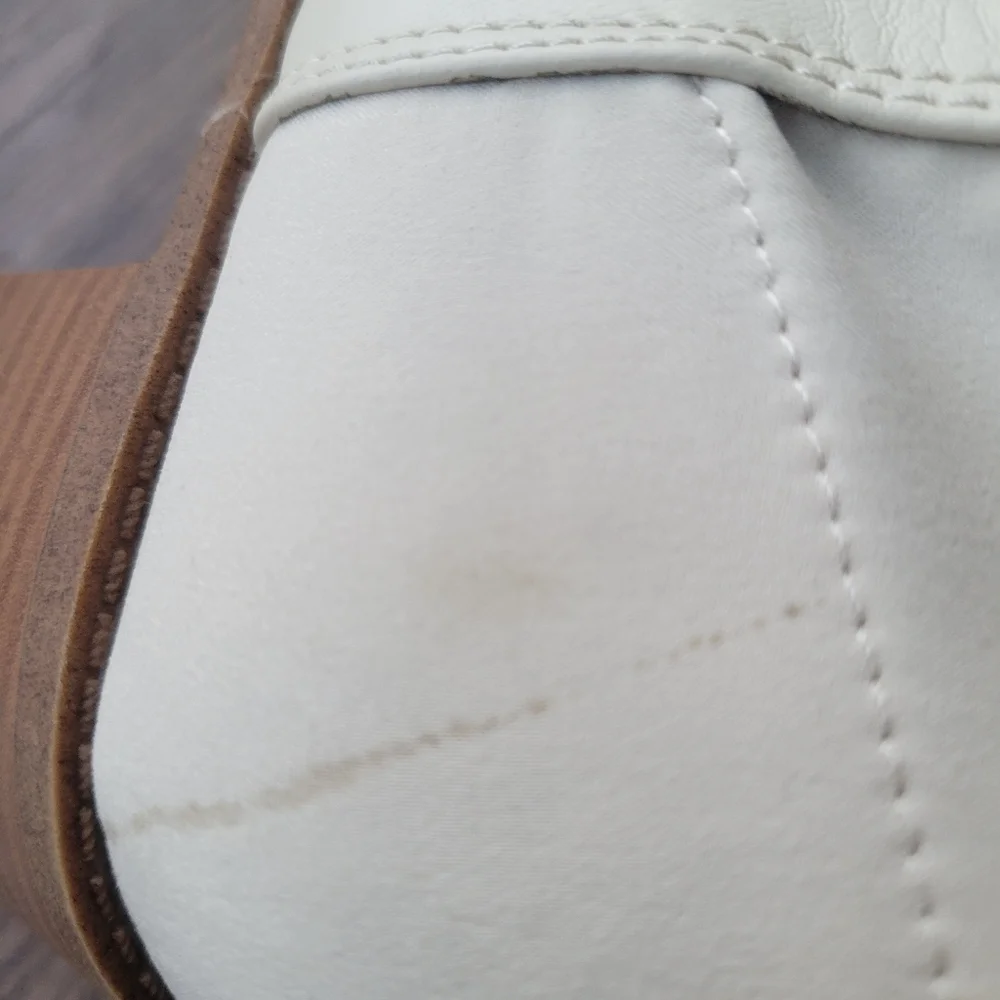 Cream Ankle Side Zipper Booties, Size 8